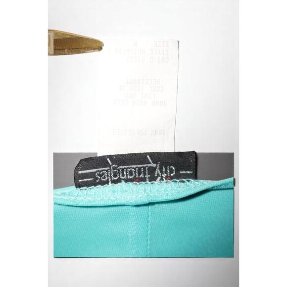 City Triangles Aqua Blue Ruched Dress with Rhinestone Waist – Size M - Picture 6 of 6